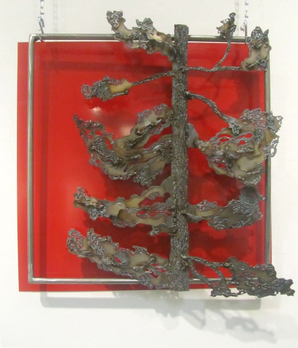 1. Kaylyn Roloson, The Lonely Evergreen, Sheet Metal, Found Metal, 22x22,2012