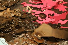 8.65 Kaylyn Roloson, It's a Good Day for Maple Trees and Evergreens(detail) Sheet Metal, Spray Painted Metal, 5' x 3' x 16, 2013